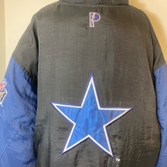 Men’s size XXL Cowboys NFL experience Nylon zipper & button jacket vintage - Picture 7 of 15